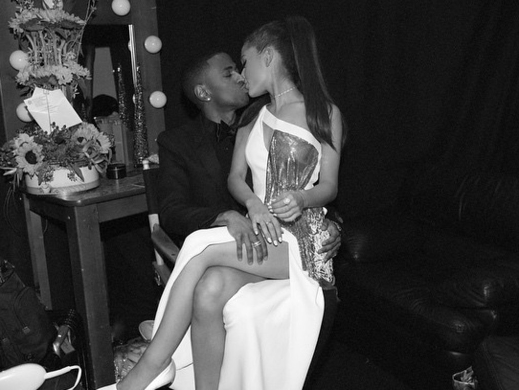 Ariana Grande and Big Sean steal a quiet smooch following Grande’s show-stopping performance: “ Ari killed that s**t today! I love u baby, congrats Picture: Big Sean/Instagram