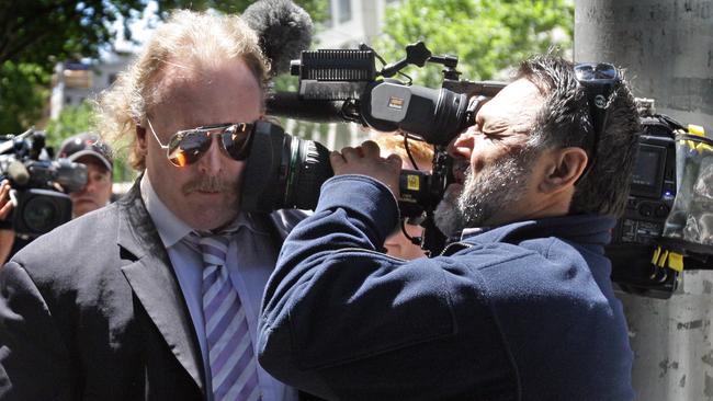 Gary Neiwand later clashed with a cameraman outside the magistrates’ court, after appearing for indecent exposure.