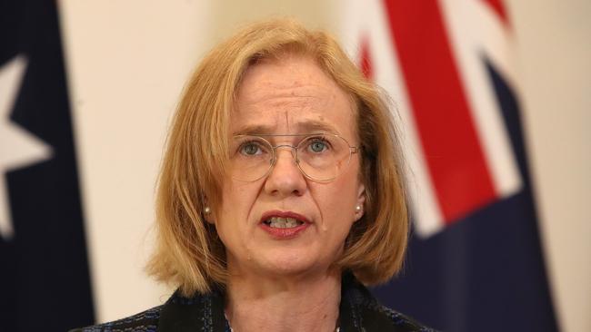 Queensland Chief Health officer Jeannette Young speaks at a press conference in Brisbane. Picture: NCA NewsWire/Jono Searle