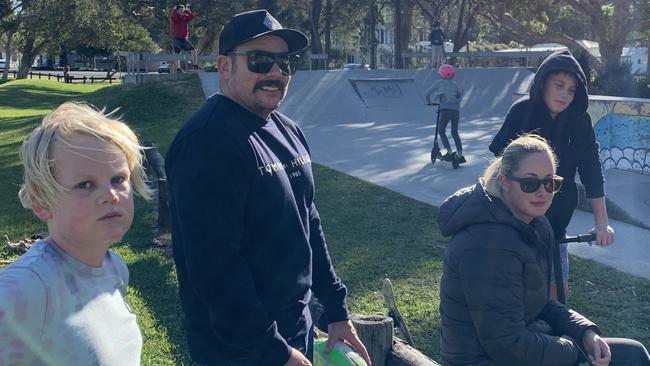 Dearne Stanley and her partner Garth Stanley said they wouldn't let their two sons James and Jason go to a skatepark alone, following the brutal attacks. Picture: Matt Gazy