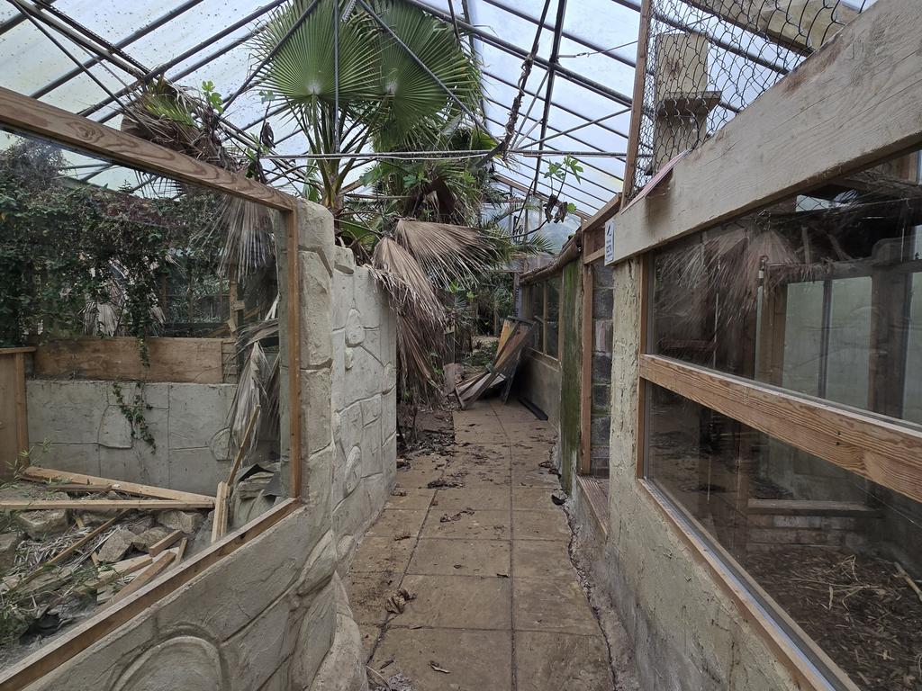 Also on the site, were various cages and tanks left behind from the previous wildlife occupants. Picture: Jam Press