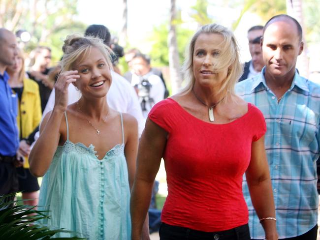 Jaimi Kenny pictured in 2007 with parents Lisa Curry and Grant Kenny.