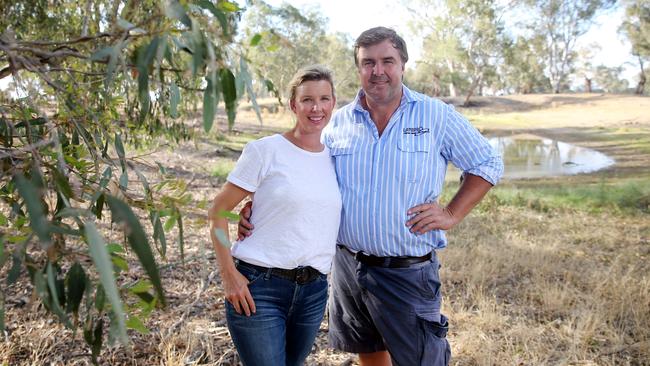 Top of the chops: Tom and Phoebe Bull on their farm at Holbrok in southern NSW. Picture: Yuri Kouzmin