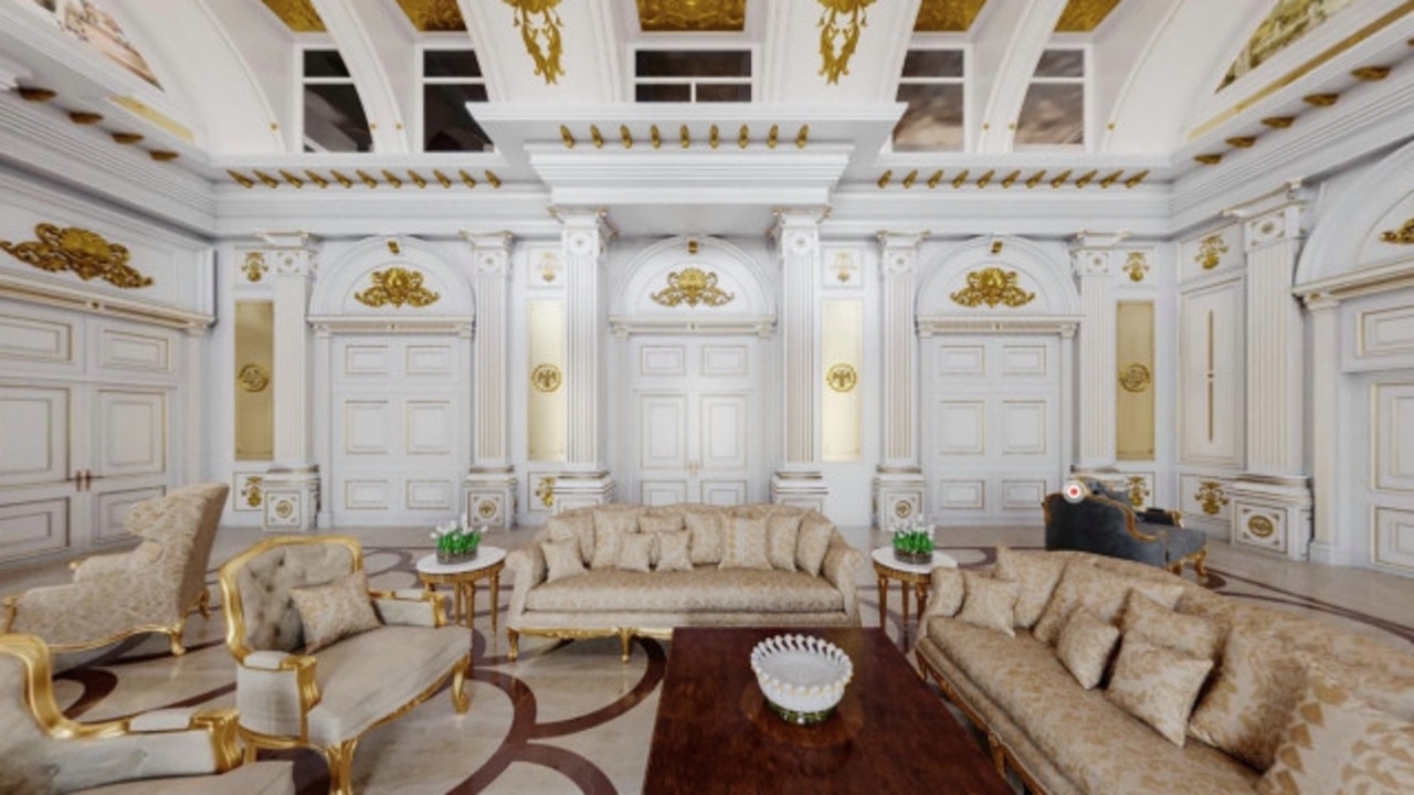 Artists impression of what it’s like inside Putin's palace. Picture: Alexei Navalny/YouTube