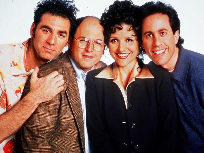 With co-stars Michael Kramer and Jason Alexander. Picture: NBC
