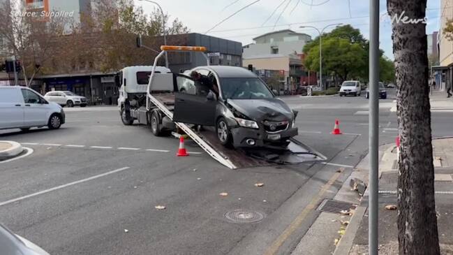 Cars collide in Adelaide CBD