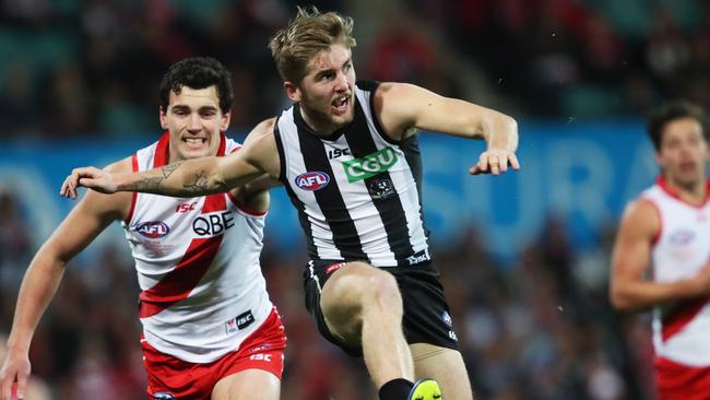 Sam Murray in action for Collingwood at the SCG. Picture: Phil Hillyard