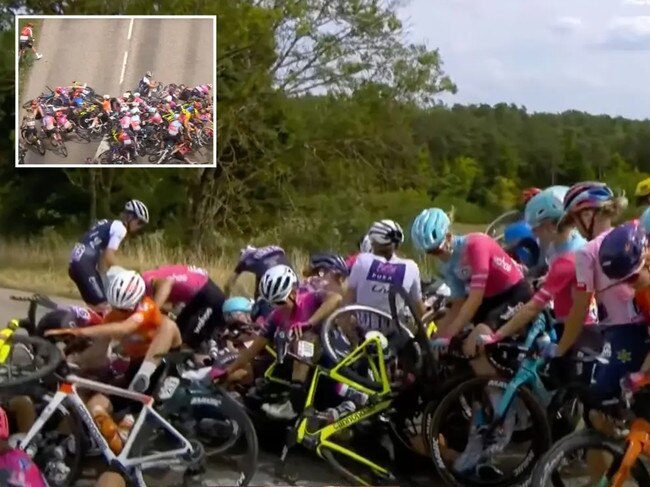 Monster TdF crash during stage five