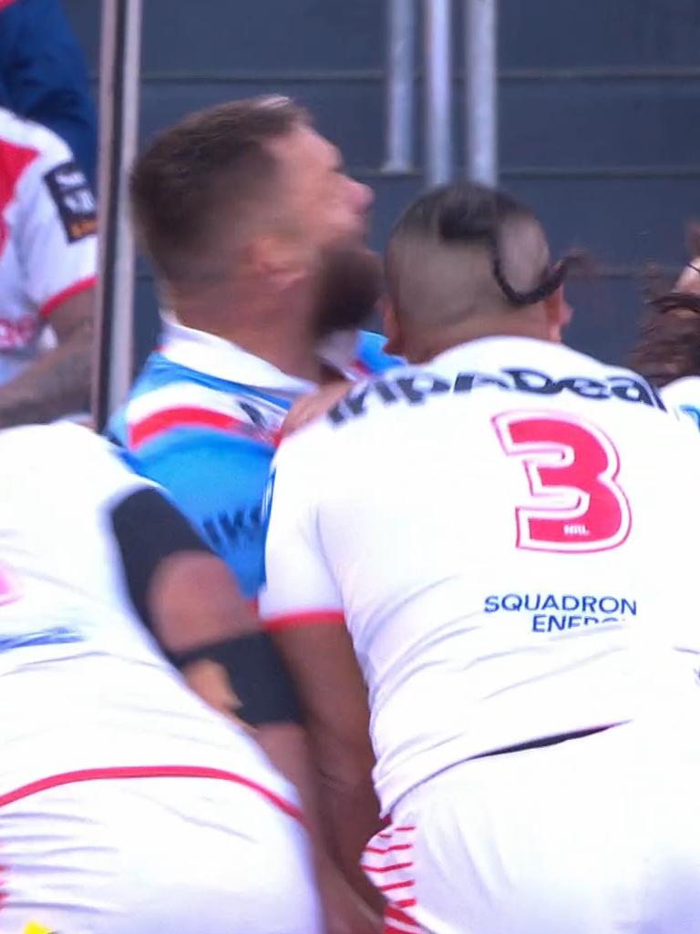 JWH collides with Moses Suli.