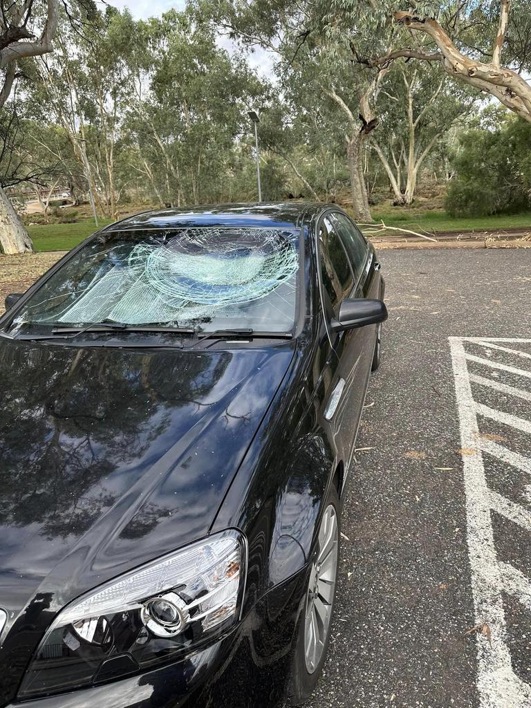 Nearby cars were also smashed up. Picture: Supplied