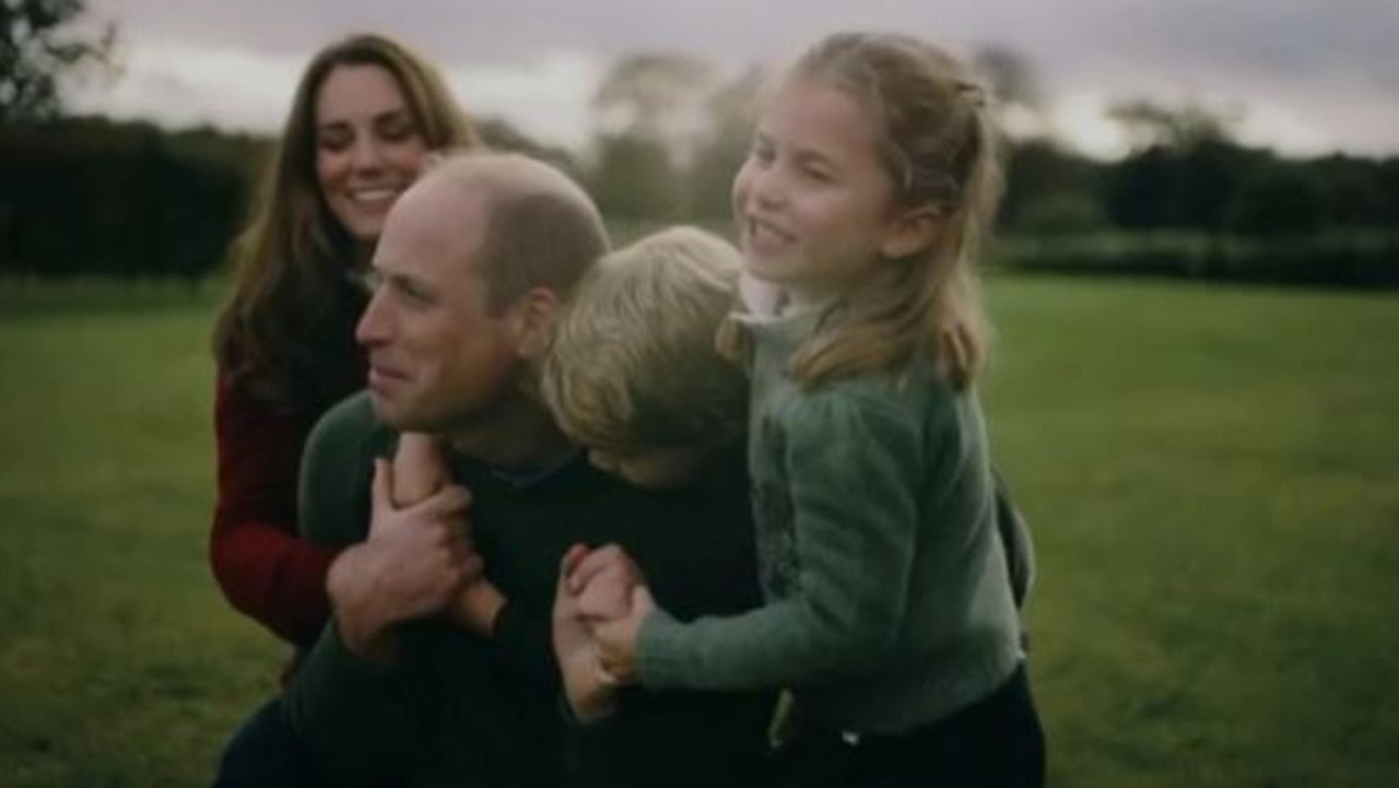 Kate Middleton, Prince William, Prince George and Princess Charlotte at home. Picture: Twitter