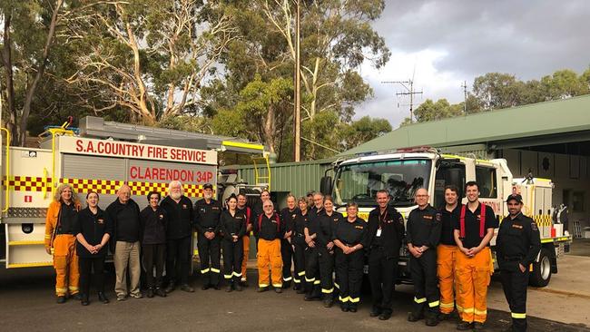 Members of Clarendon CFS outside the station. Source: Clarendon CFS