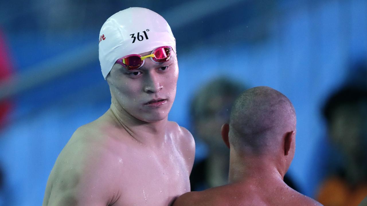 China's Sun Yang leaves the pool after winning the men's 400m freestyle final.