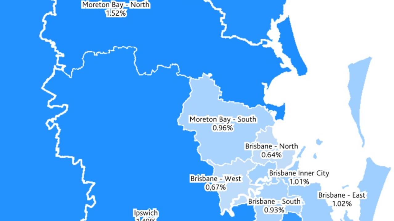 Brisbane suburbs in mortgage delinquency. Picture: Moody’s Investors Service