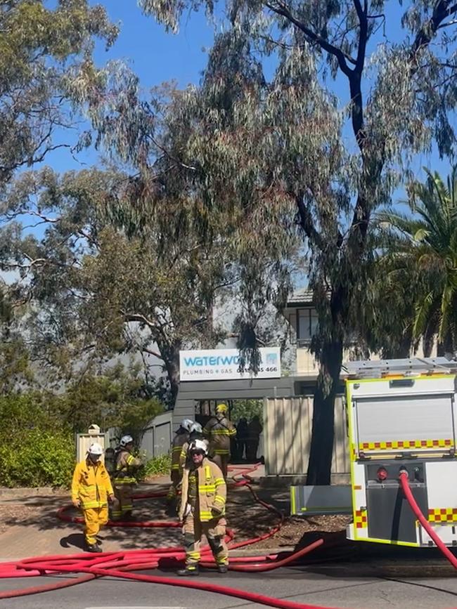 The blaze is believed to have originated from a shed behind the house. Picture: Ben Brennan