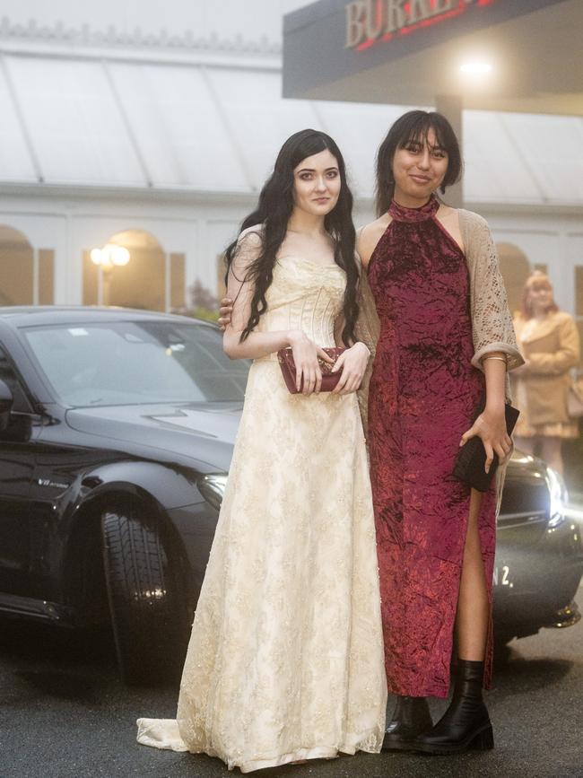 Graduate Dylan Goldfinch (left) with her partner Buffy Kino at the Toowoomba Flexi School formal at Burke and Wills Hotel, Thursday, October 20, 2022. Picture: Kevin Farmer