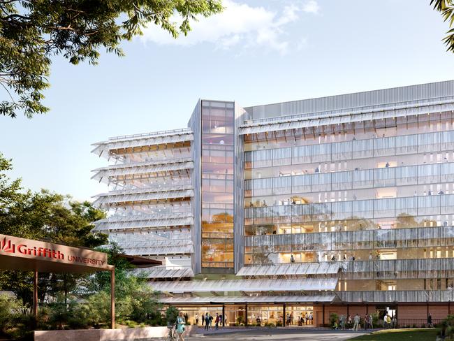 An artist's impression of Griffith University's 'new arrivals building' at the Nathan campus, south of Brisbane.