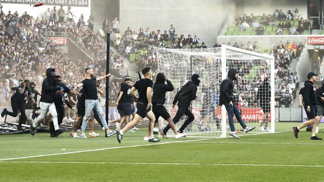 The violent display rocked Australian soccer. Picture: Getty Images