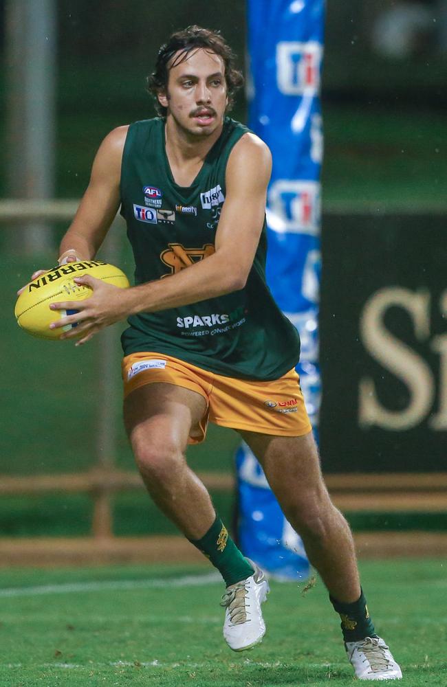 Jacob Long as Palmerston play St Mary's in Round 8 of the NTFL Premier League at Darwin'&#149;s TIO Stadium. Picture: Glenn Campbell