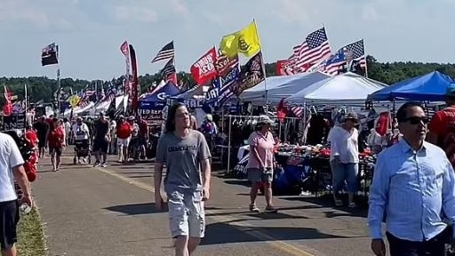 Thomas Crooks walks through a Donald Trump rally less than two hours before he attempted to shoot the former US President. Picture: Supplied