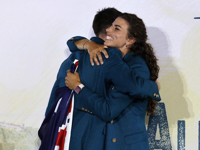 NCA PARIS, FRANCE, 2024 OLYMPIC GAMES. Australian Flag Bearer announcement. Jess Fox and Eddie Ockenden have been announced as the Australian flag Bearers for the Paris Olympics. Pic: Michael Klein