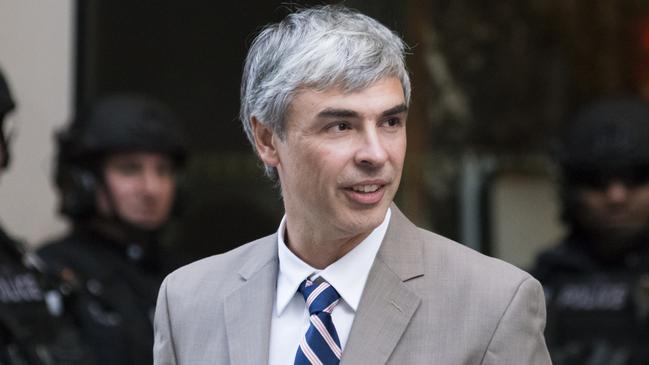 Larry Page leaves a meeting with Donald Trump in December 2016.  Pic: Bloomberg