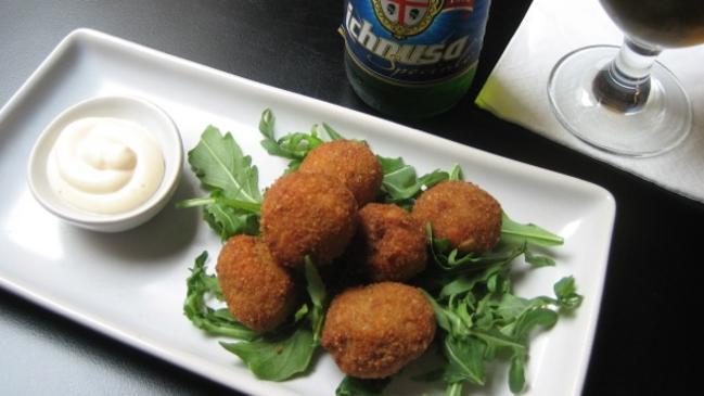 Olive ascolane (stuffed olives) make an impact at Joanie's Baretto.