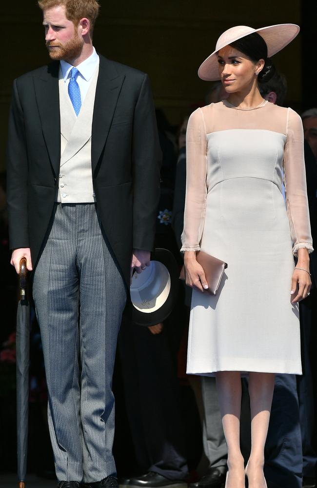 The Duke and Duchess of Sussex attend The Prince of Wales’ 70th Birthday Patronage Celebration in the Gardens of Buckingham Palace. Picture: Mega