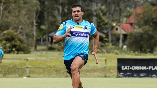 Caleb Hodges on train and trial with the Gold Coast Titans in January 2022 Photo Gold Coast Titans