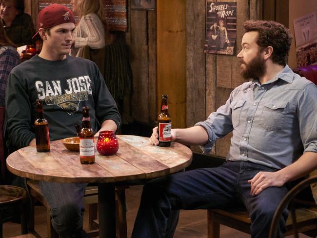 Actors Ashton Kutcher and Danny Masterson in <i>The Ranch</i> on Netflix.