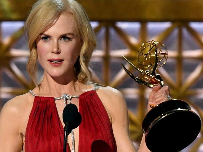 LOS ANGELES, CA - SEPTEMBER 17:  Actor Nicole Kidman accepts Outstanding Lead Actress in a Limited Series or Movie for 'Big Little Lies' onstage during the 69th Annual Primetime Emmy Awards at Microsoft Theater on September 17, 2017 in Los Angeles, California.  (Photo by Kevin Winter/Getty Images)