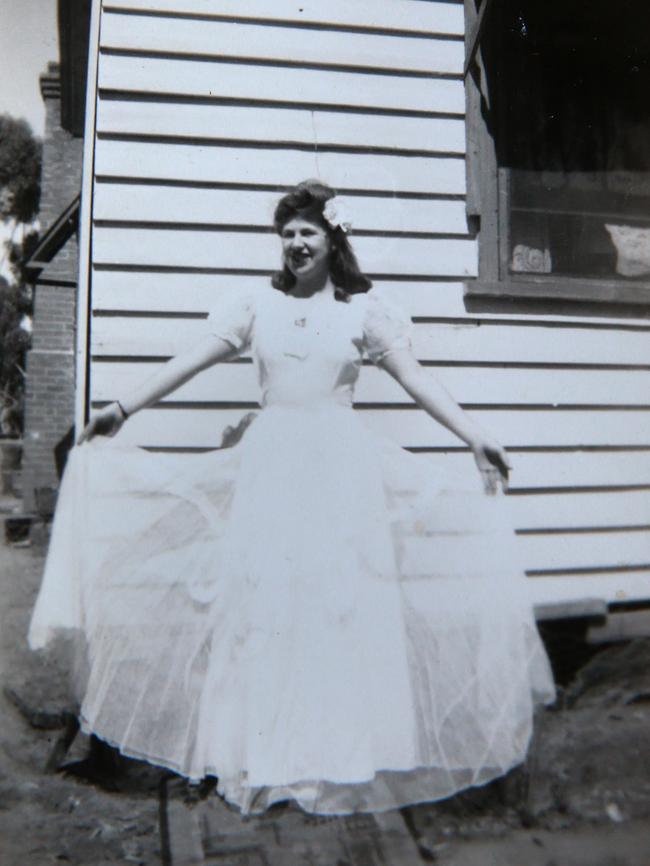 To the nines: Audrey all frocked up ready for her debut.