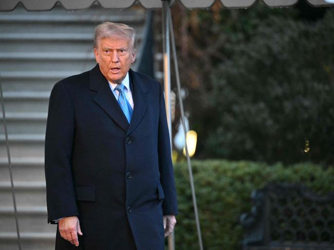 US President Donald Trump speaks to reporters before boarding Marine One as he departs from the South Lawn of the White House en route to his Mar-a-Lago resort. Picture: AFP