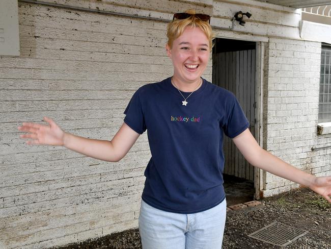 Jacinta Corkeron returns home to Victoria Street on Friday. Picture, John Gass