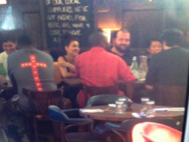 Kim Kardashian and Kanye West at Jamie Oliver’s restaurant in King William St.