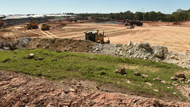 The route would travel past the new Mango Hill State High School, being constructed on Kinsellas Rd East. Picture: David Alexander