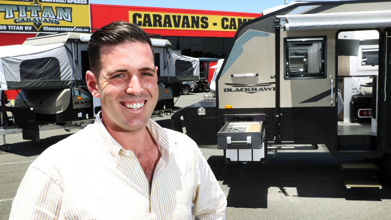 Titan Caravans owner James Creswick will employ 20 more staff and expand the factory to cope with a COVID-inspired order of 100 vans from a major distributor. Picture: Liam Kidston