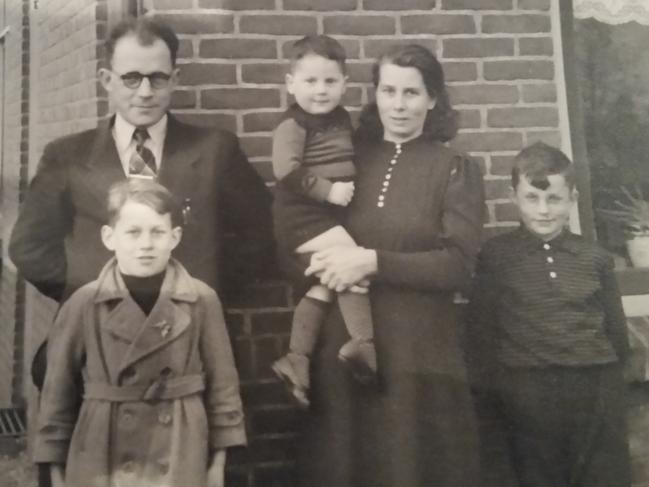 Left to right: Jacob van der Haar, second son Frits, wife Klaasje holding Joseph/Joop, the Jewish boy they took in while his parents hid in WWII, and their eldest son Jack. Not pictured is daugther Gertruida (Trudy). Pic supplied by granddaughter Ingrid Bradman, of Hervey Bay.