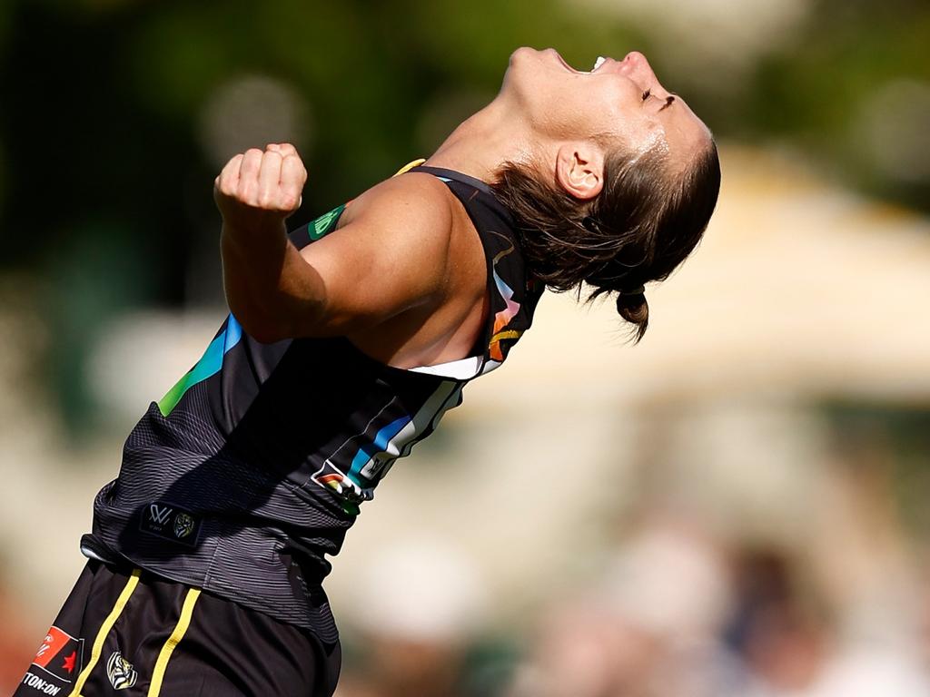 Kate Dempsey of the Tigers. Picture: Michael Willson/AFL Photos via Getty Images