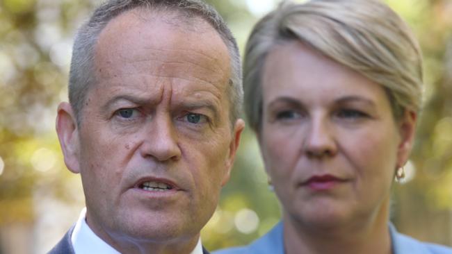 Leader of the Opposition Bill Shorten, and the Deputy Leader of the Opposition Tanya Plibersek hold a door stop in Melbourne, Friday, February 16, 2018. Bill Shorten says both Malcolm Turnbull and Barnaby Joyce are not fit to hold their offices as the leaders exchange a war of words through the media. (AAP Image/David Crosling) NO ARCHIVING