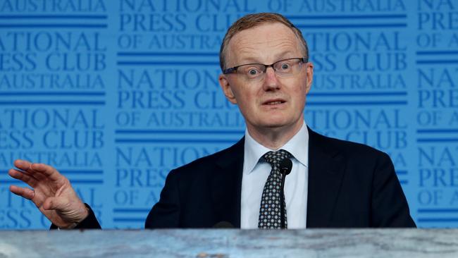 RBA governor Philip Lowe in Sydney yesterday. Picture: Hollie Adams