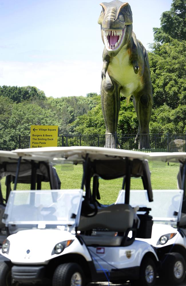 Jeff the Tyrannosaurus at Clive Palmer’s Coolum resort. Picture: Megan Slade