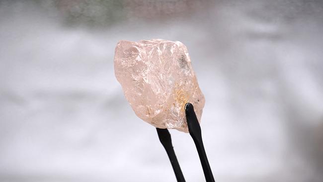 A 170-carat pink diamond in the rough. Picture: Lupaca Diamond Company / AFP.