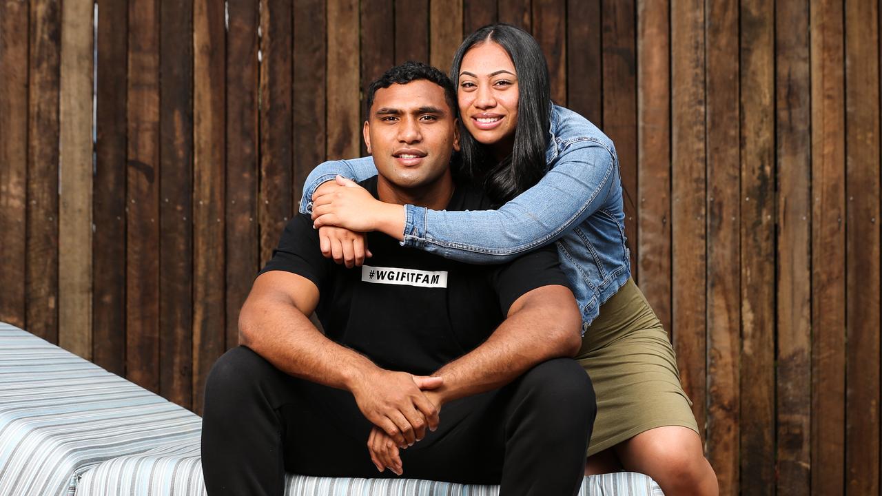 Tevita Pangai Jr alongside partner Anna. Picture: Zak Simmonds