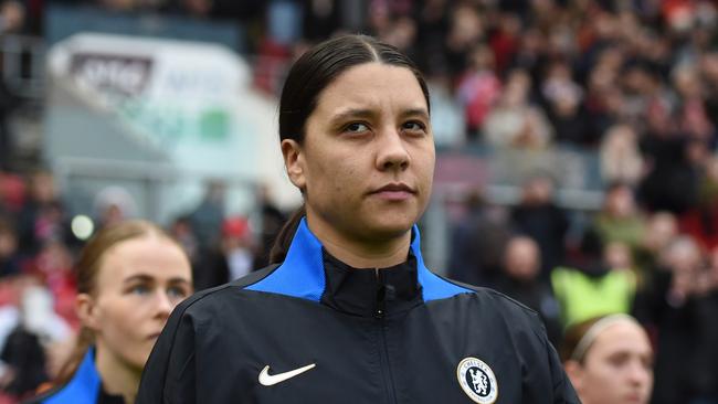 Kerr walking out for her club side Chelsea. Photo by Harriet Lander – Chelsea FC/Chelsea FC via Getty Images