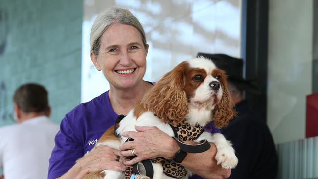 Independent candidate for Hughes, Linda Seymour, in Sydney's south on Friday. Picture: Britta Campion