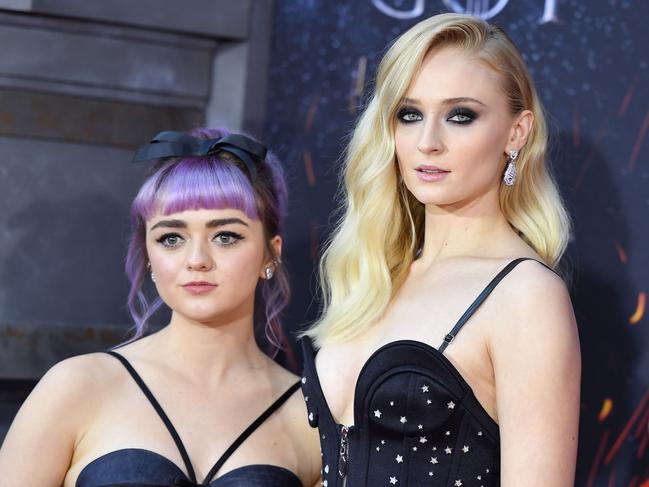 Maisie Williams has spoken about how her friendship with GoT co-star Sophie Turner helped her get through the madness of the show’s wild popularity. Picture: AFP