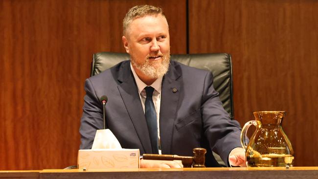 Cairns Regional council deputy mayor Brett Olds chaired a special meeting for councillors to vote for Ken Gouldthorp to become the council's next chief executive. Picture: Brendan Radke