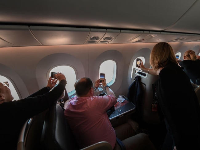 Passengers on a Qantas sight-seeing flight. Picture: Getty Images