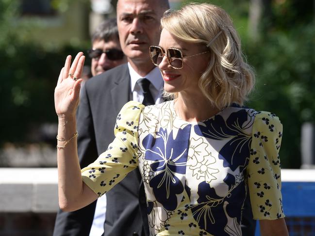 Actress Naomi Watts arrives for the photocall of the movie “The Bleeder” presented out of competition at the 73rd Venice Film Festival on September 2, 2016. Picture: AFP